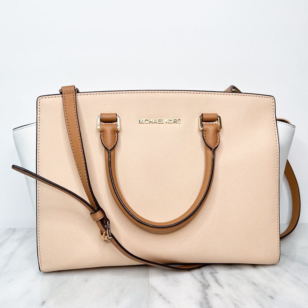 MICHAEL Michael Kors Cream and Tan Crossbody Bag